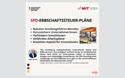 MIT in Niedersachsen verurteilt Erbschaftssteuer-Debatte der SPD – fatales Signal für Betriebe, Familien und Arbeitsplätze
