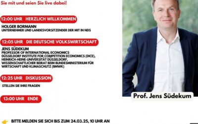 EINLADUNG: 8. MITtagsgespräch mit Jens Südekum